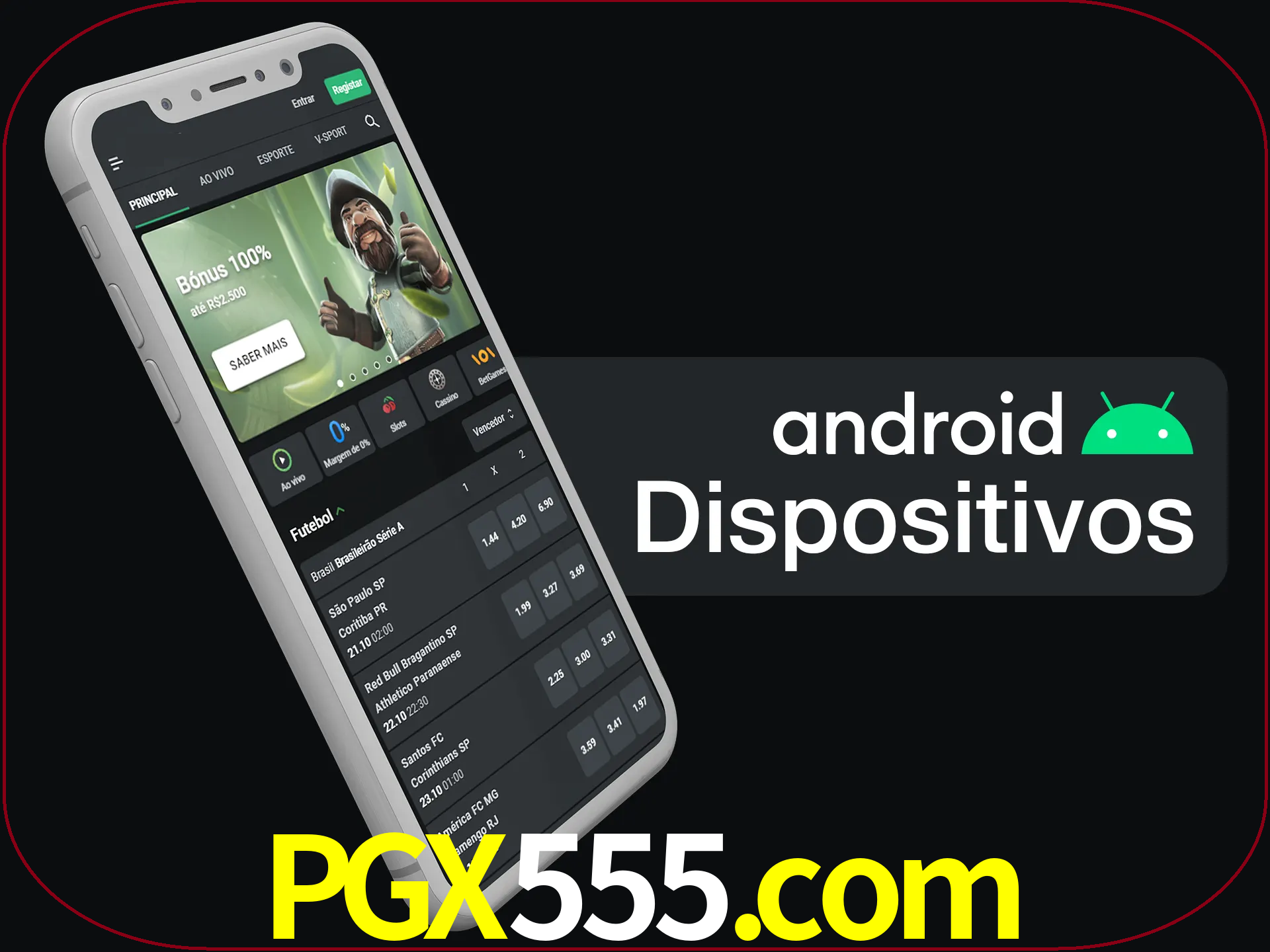 O aplicativo suporta a maioria de todos os dispositivos Android.