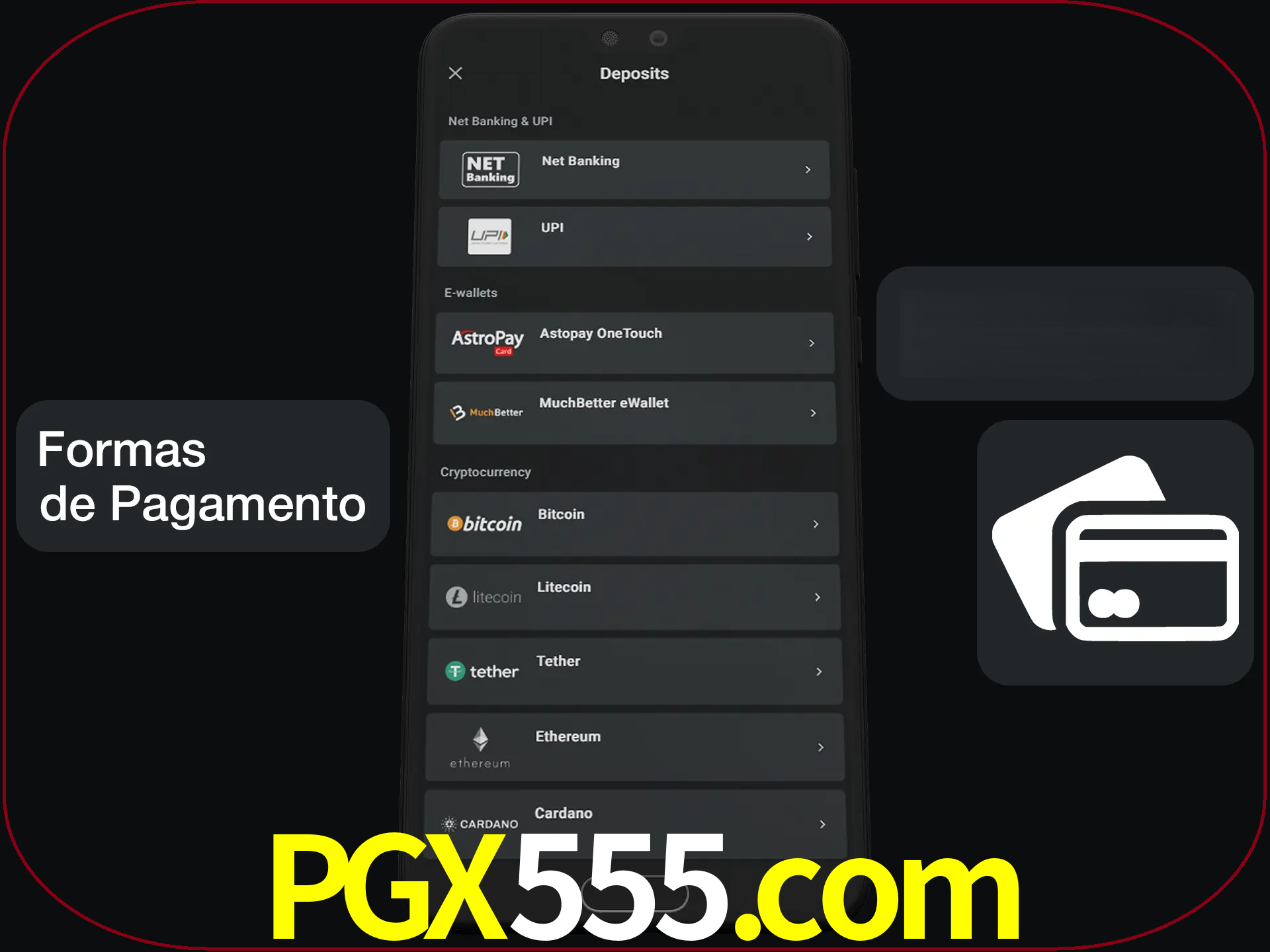 Escolha a forma de pagamento de sua preferência.