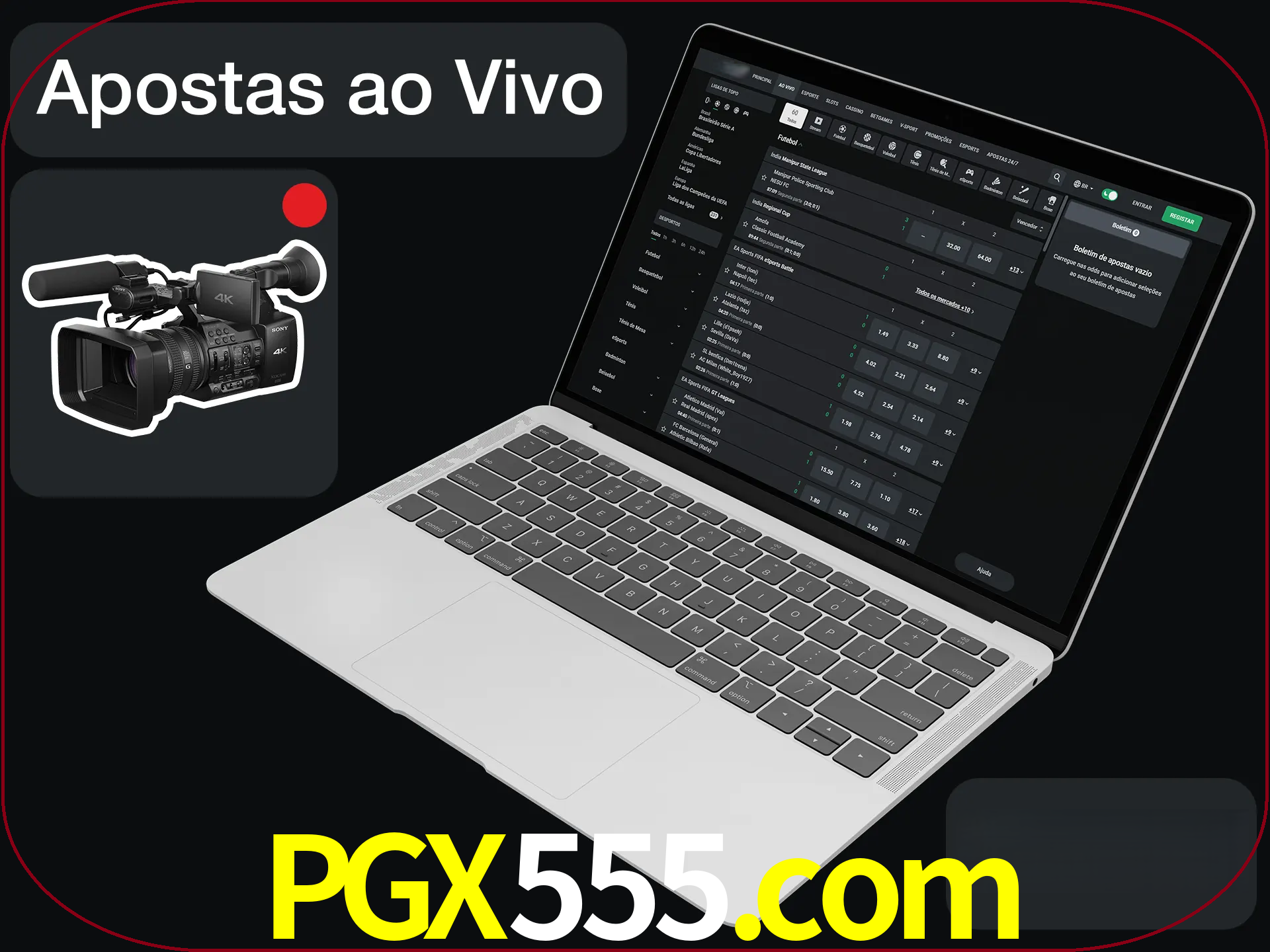 Aposte em formato ao vivo em nosso site.
