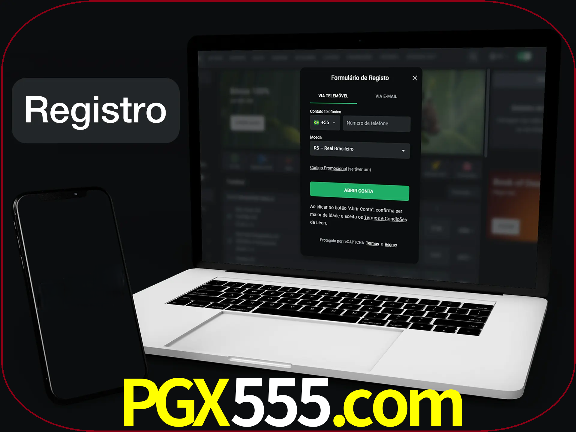O registro na LeonBet é simples.